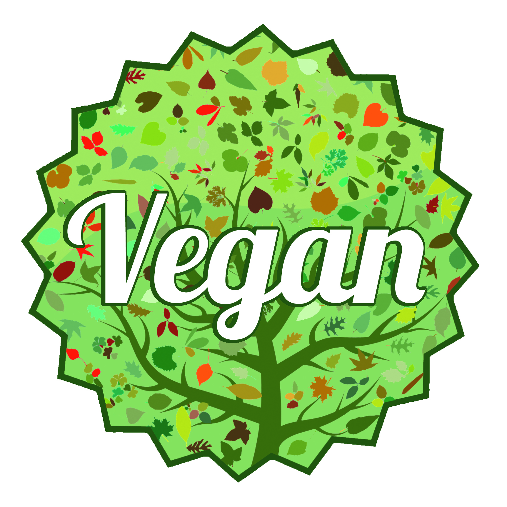 Vegan Aufkleber Design